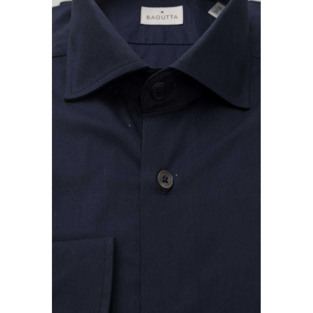 Bagutta Blue Cotton Men's Slim Shirt