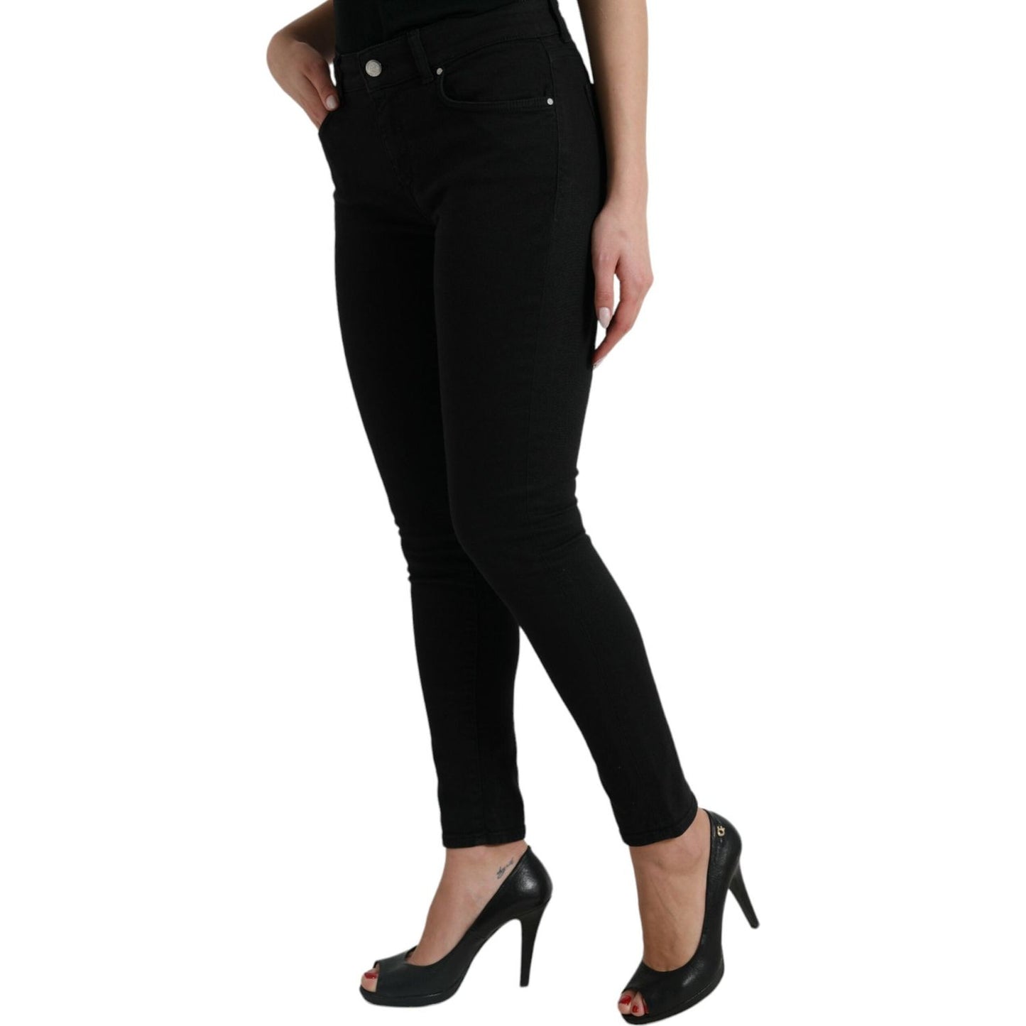 Dolce & Gabbana Elegant Black Mid-Waist Stretch Jeans Dolce & Gabbana