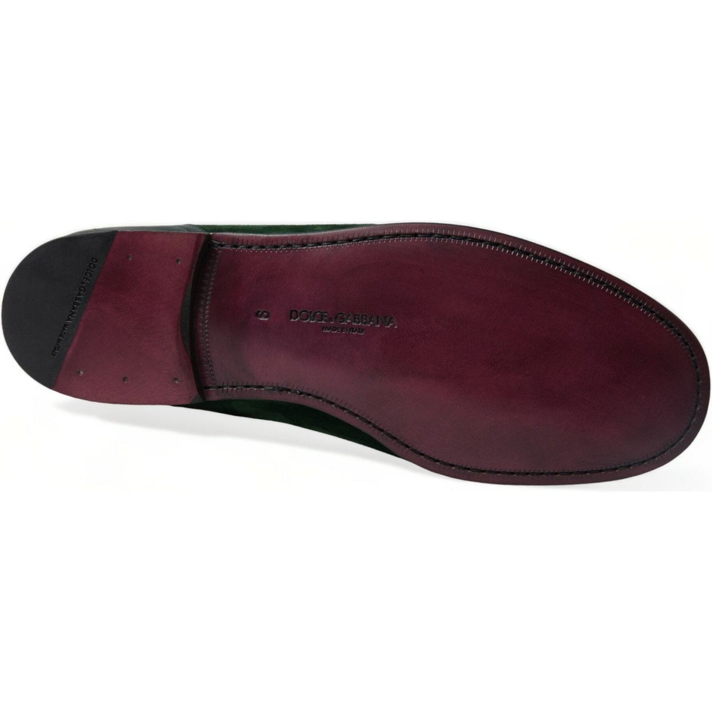 Dolce & Gabbana Emerald Velvet Leather Loafers for Men Dolce & Gabbana