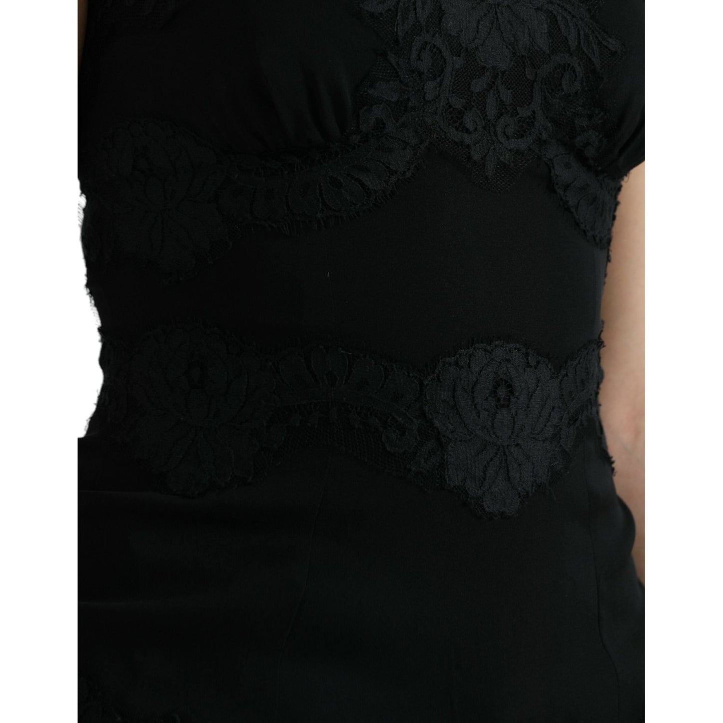 Dolce & Gabbana Elegant Black Silk Lace Tank Top Dolce & Gabbana