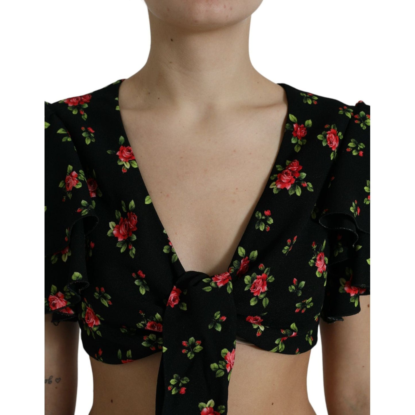 Dolce & Gabbana Floral Print Cropped Top Luxe Fashion Dolce & Gabbana