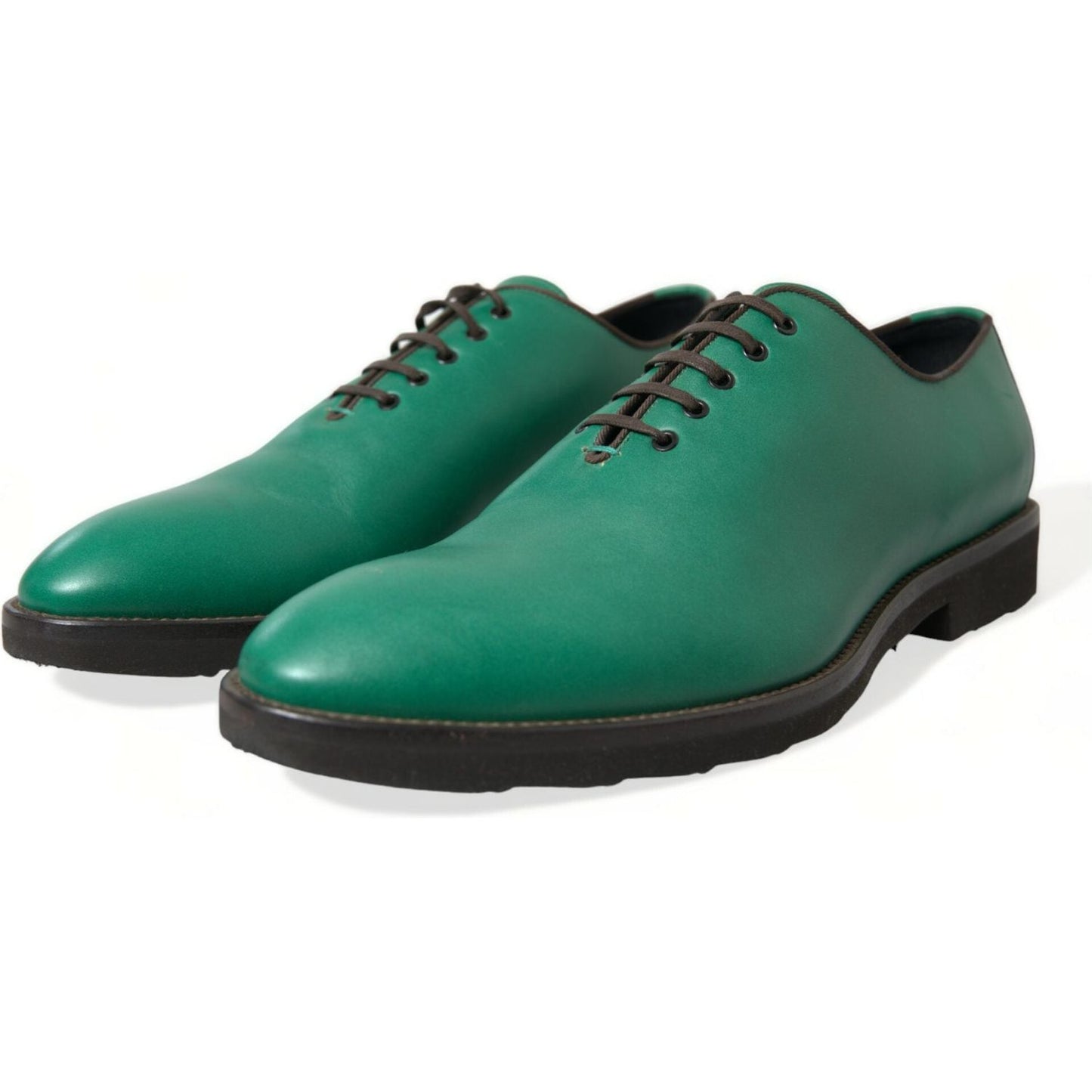 Dolce & Gabbana Elegant Green Leather Oxford Dress Shoes Dolce & Gabbana