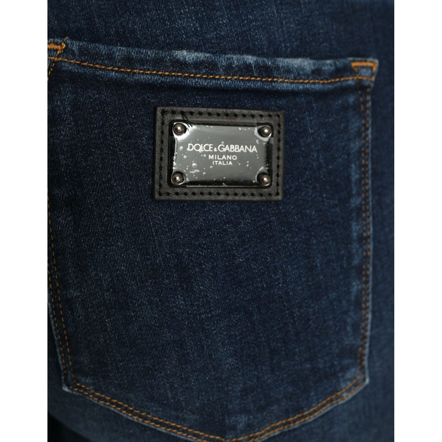 Dolce & Gabbana Elegant Dark Blue Mid Waist Stretch Jeans Dolce & Gabbana