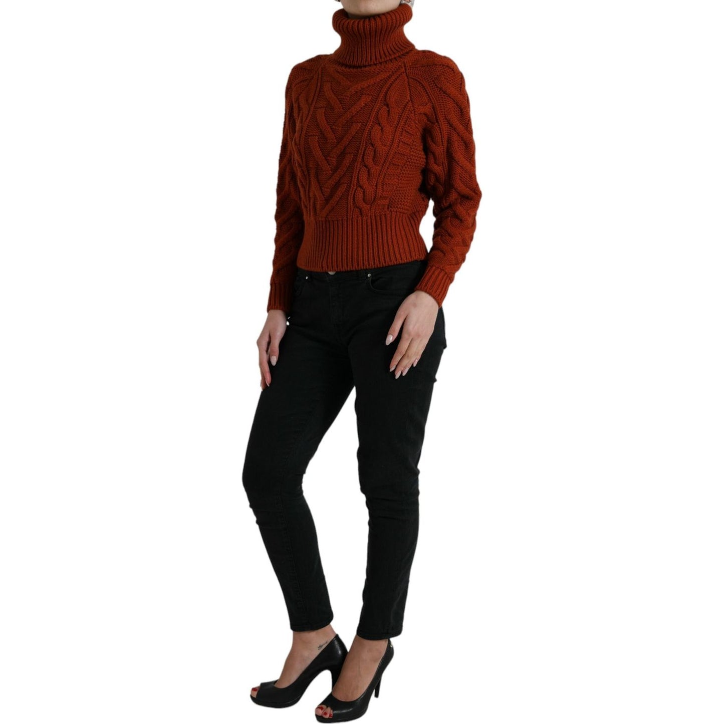 Dolce & Gabbana Elegant Brown Turtleneck Wool Sweater Dolce & Gabbana