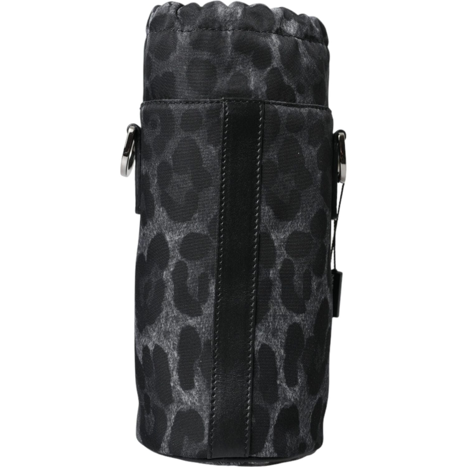 Dolce & Gabbana Black Leopard Round Slim Tote Bottle Cage Bag