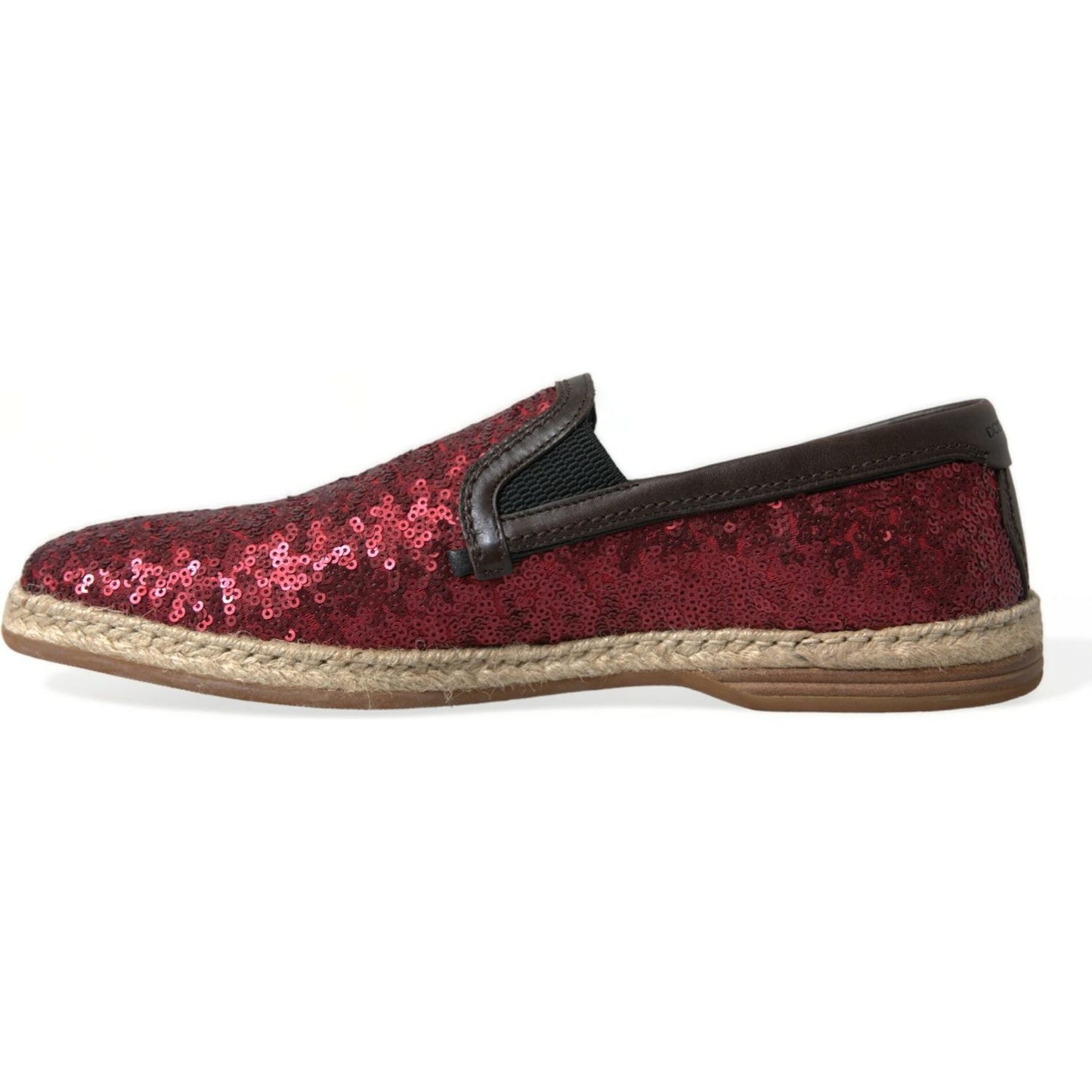 Dolce & Gabbana Red Sequined Leather Loafers Dolce & Gabbana