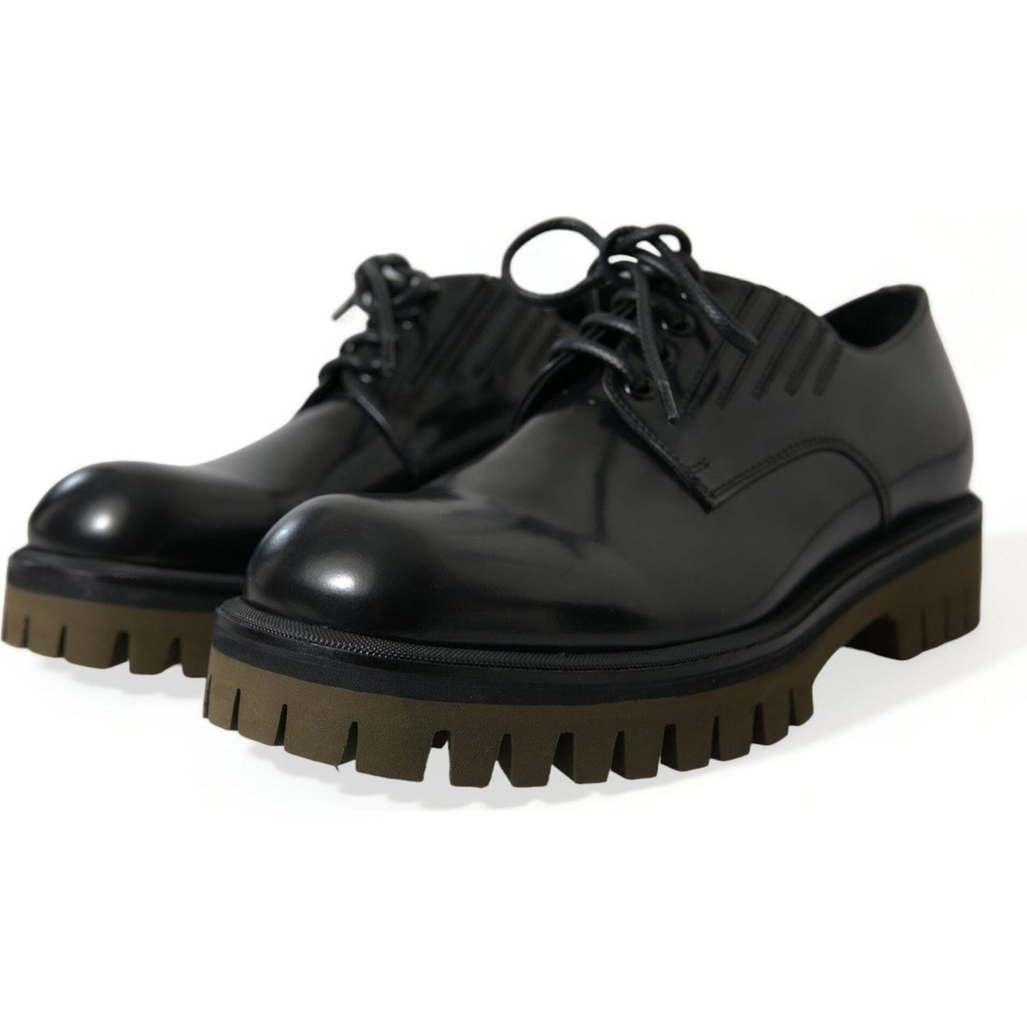 Dolce & Gabbana Elegant Black Leather Derby Dress Shoes Dolce & Gabbana