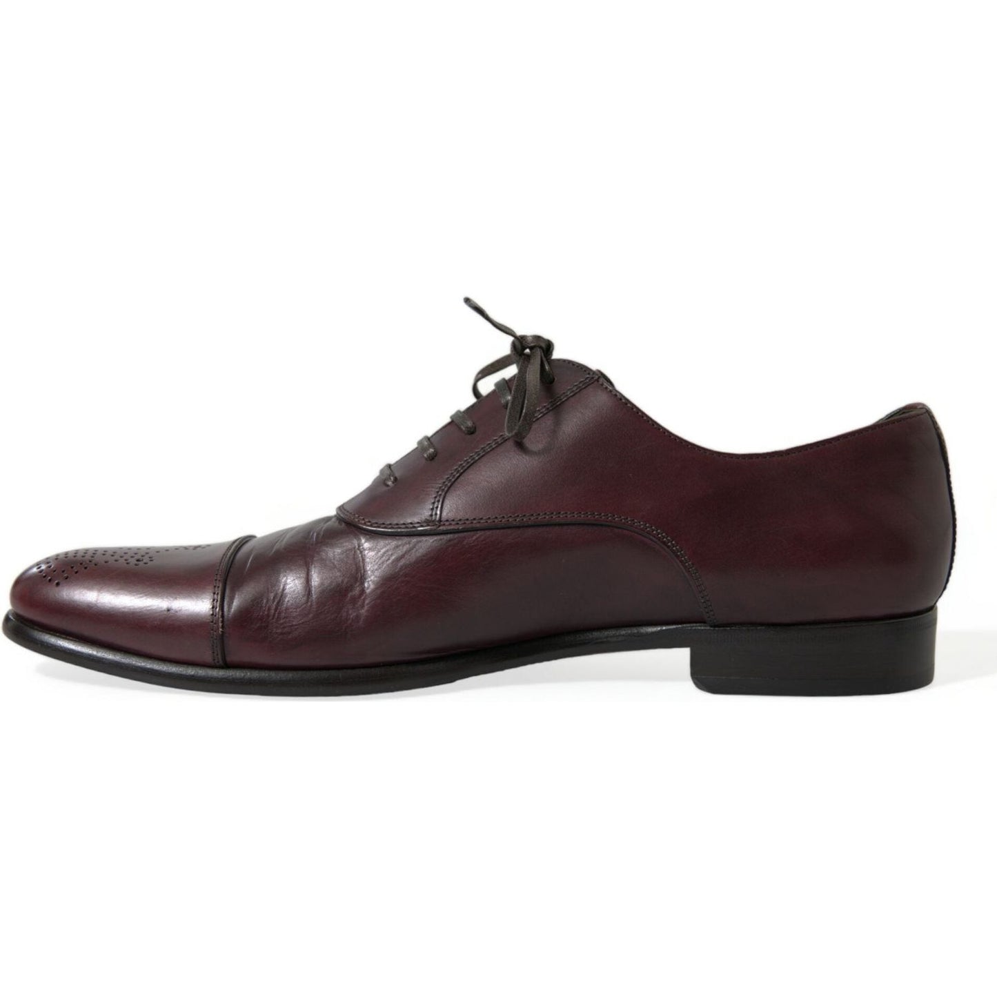 Dolce & Gabbana Elegant Burgundy Leather Derby Shoes Dolce & Gabbana