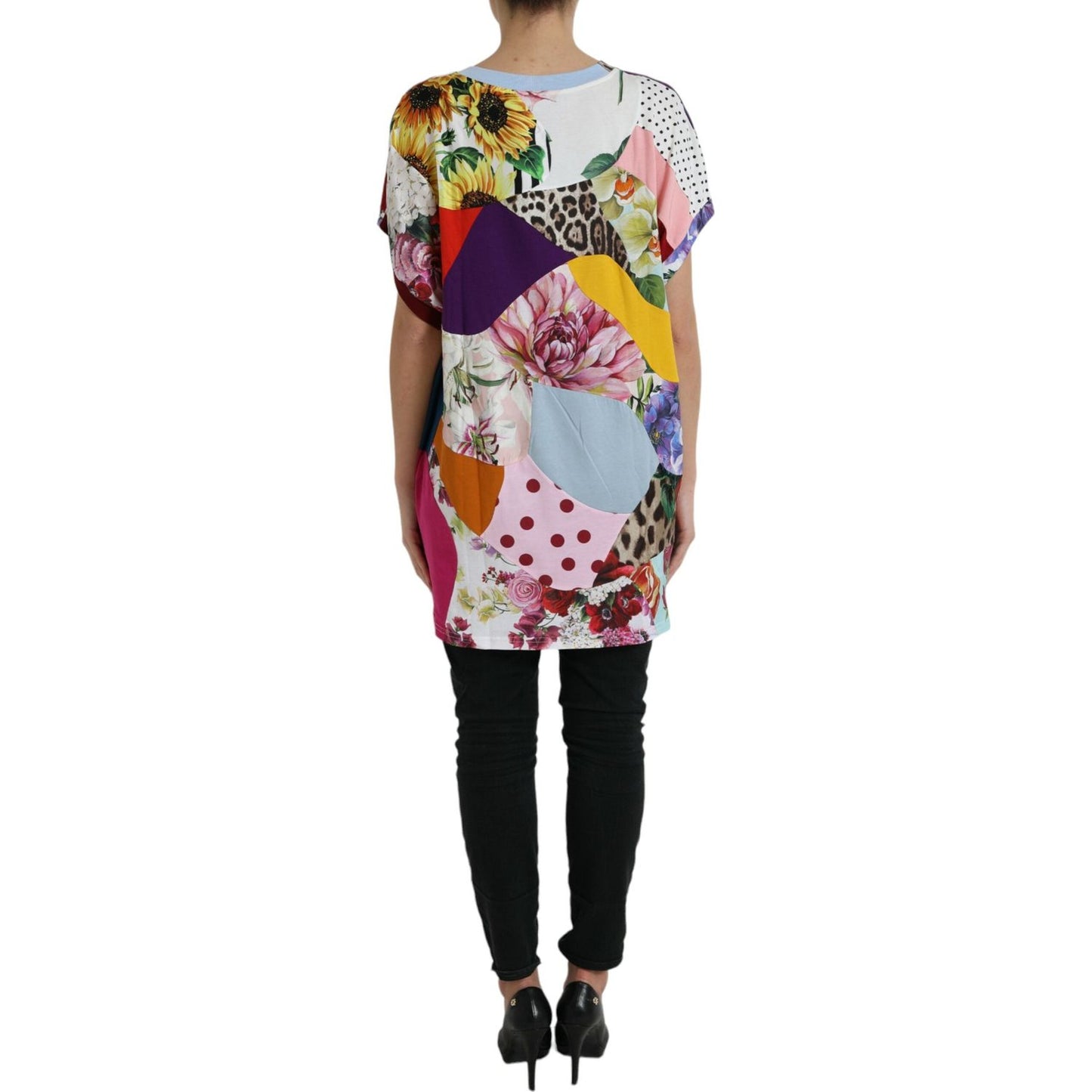 Dolce & Gabbana Multicolor Cotton Silk Patchwork Blouse Dolce & Gabbana