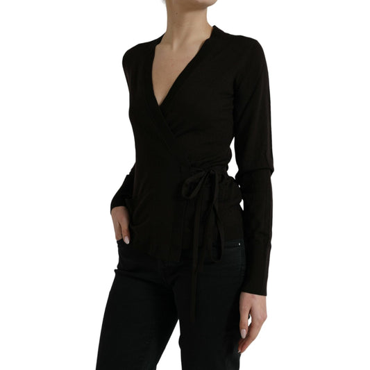 Dolce & Gabbana Elegant Black Virgin Wool Cardigan Dolce & Gabbana