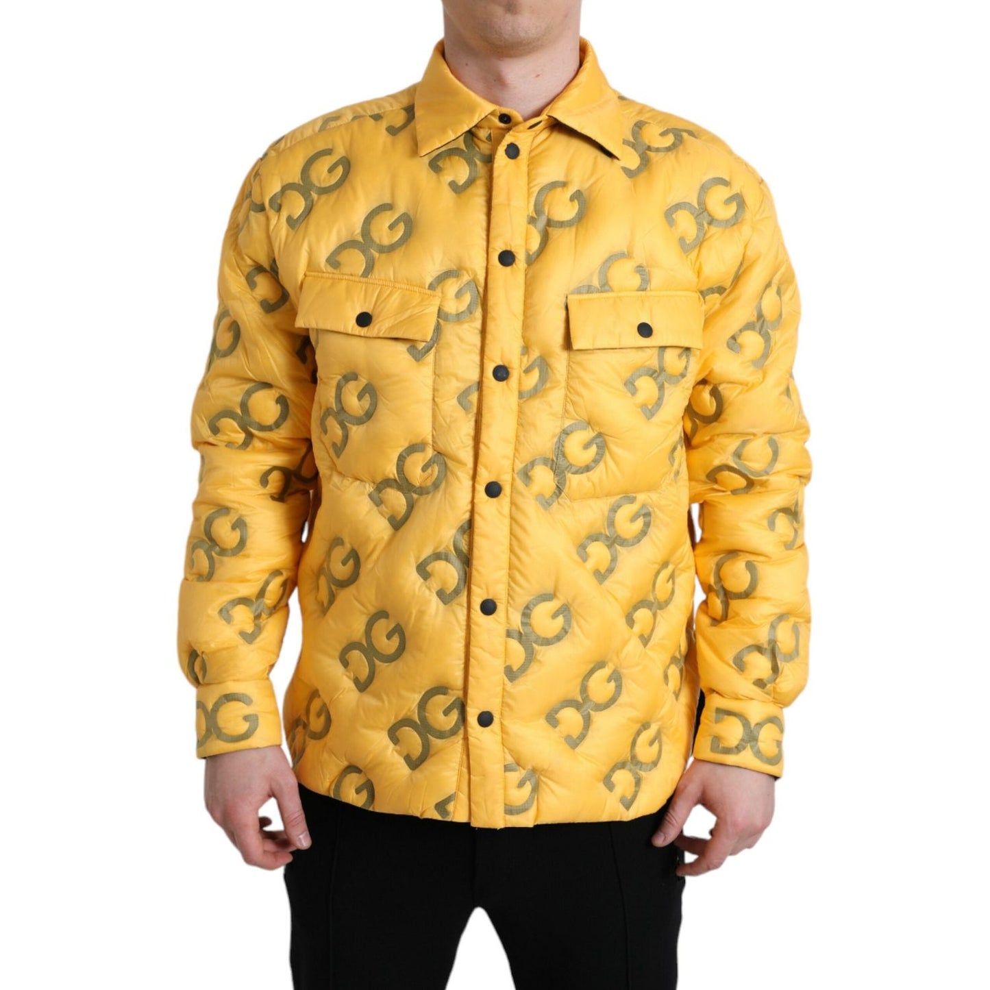 Dolce & Gabbana Elegant Yellow Padded Blouson Jacket Dolce & Gabbana