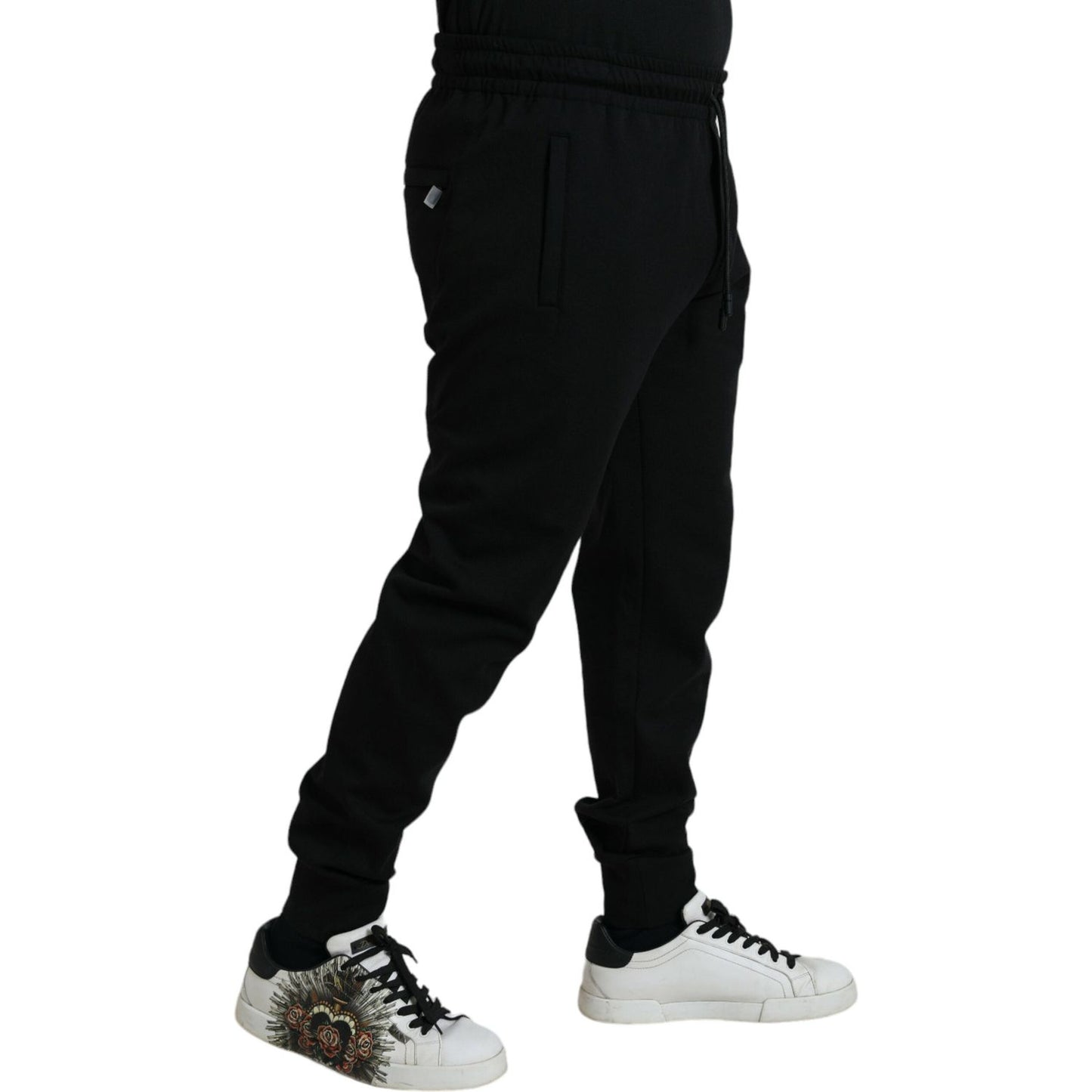 Dolce & Gabbana Elegant Black Jogger Pants - Cotton & Nylon Blend Dolce & Gabbana