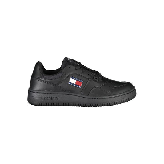 Tommy Hilfiger Black Leather Women Sneaker Tommy Hilfiger