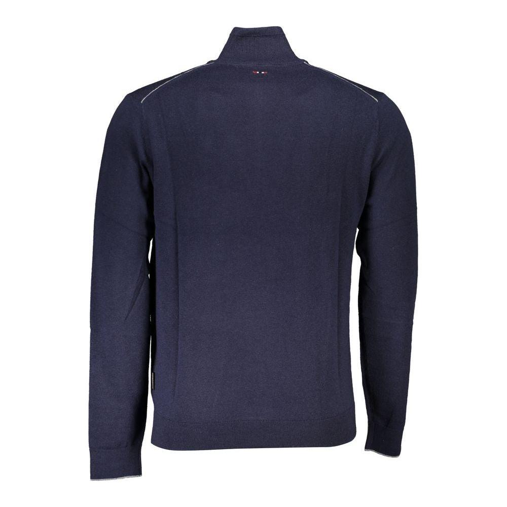 Napapijri Blue Fabric Men Sweater Napapijri