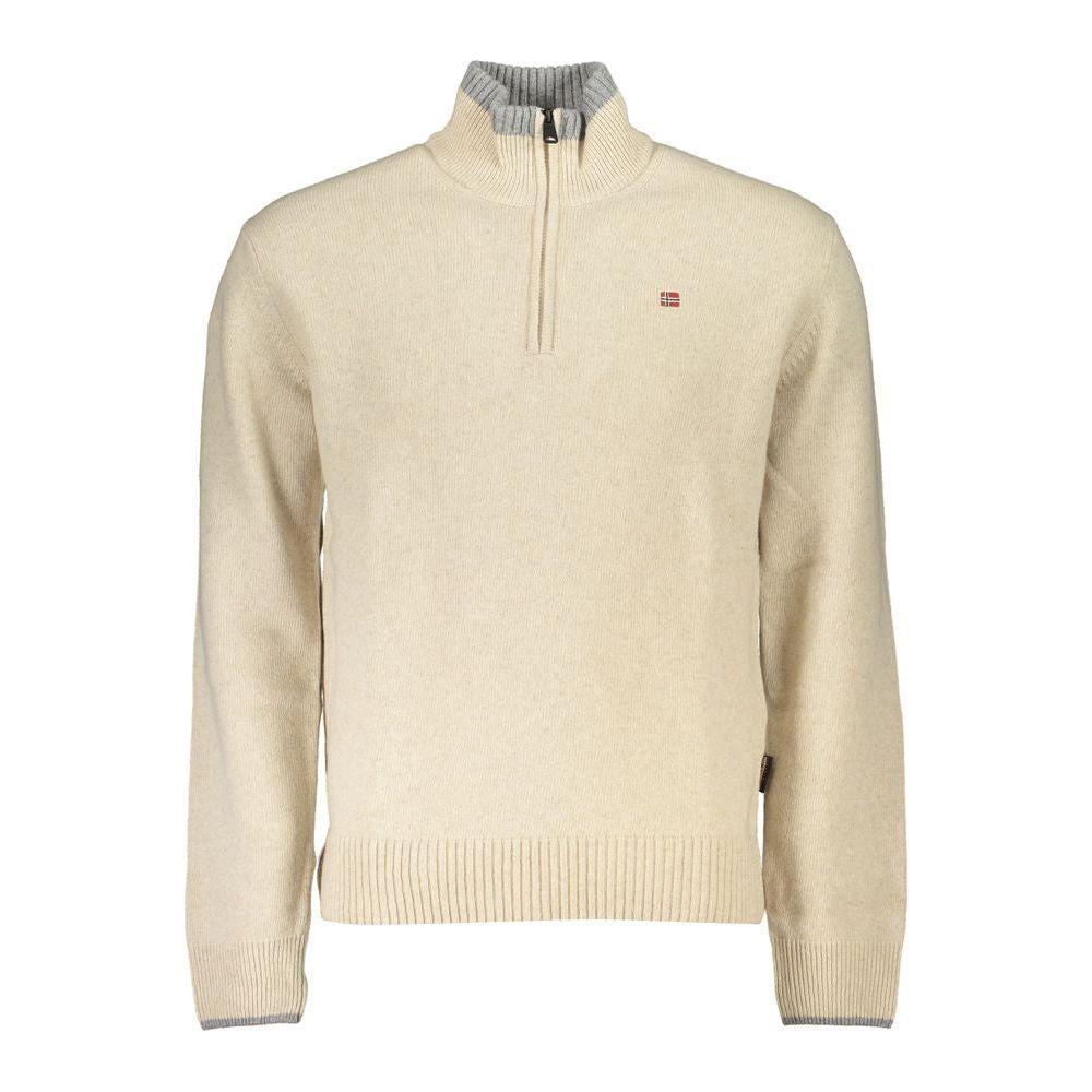 Napapijri Beige Fabric Men Sweater Napapijri