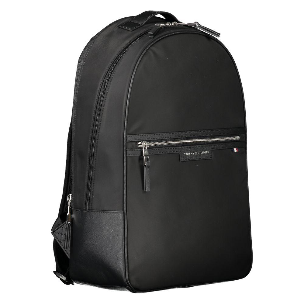 Tommy Hilfiger Black Polyester Men Backpack Tommy Hilfiger