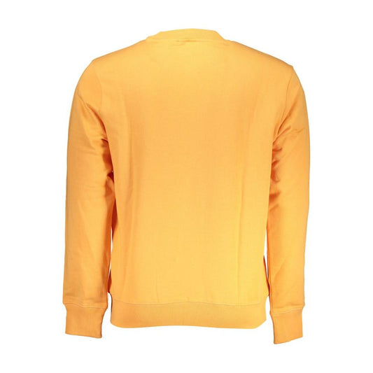 Napapijri Sleek Orange Crew Neck Embroidered Sweatshirt Napapijri