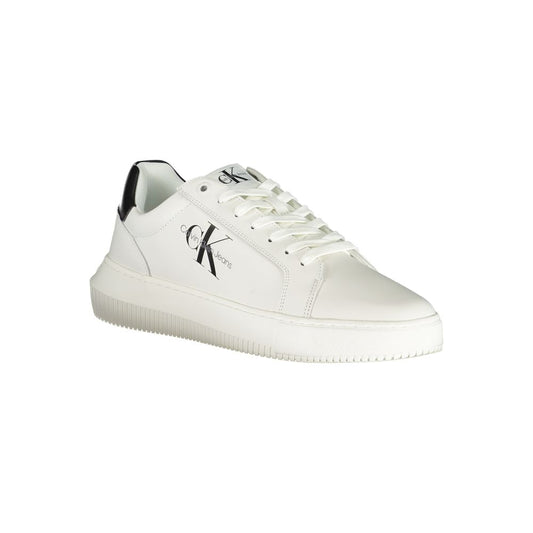 Calvin Klein Sophisticated White Lace-Up Sneakers Calvin Klein