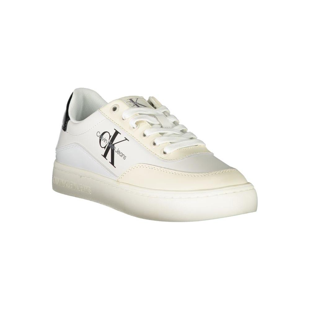 Calvin Klein Chic White Lace-Up Sneakers with Contrast Detailing Calvin Klein