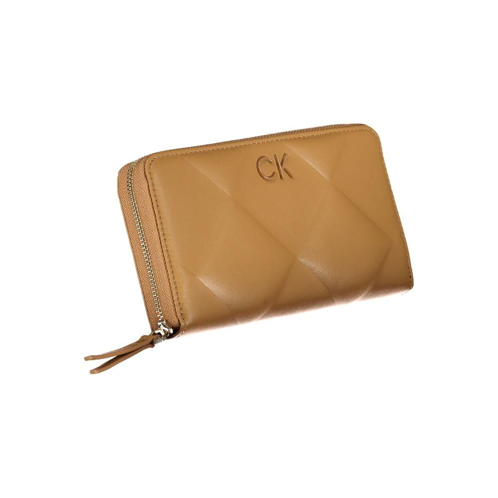 Calvin Klein Elegant Brown Polyester Wallet with RFID Block Calvin Klein