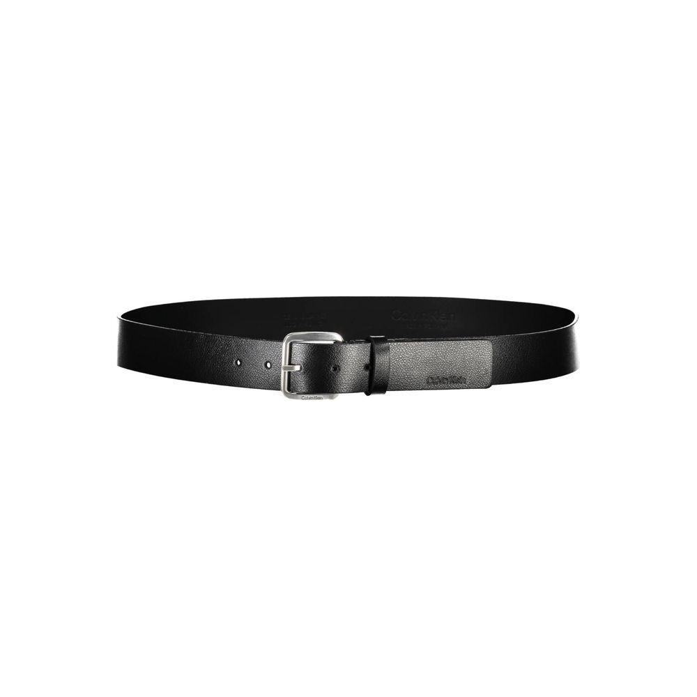 Calvin Klein Elegant Black Leather Belt with Metal Buckle Calvin Klein