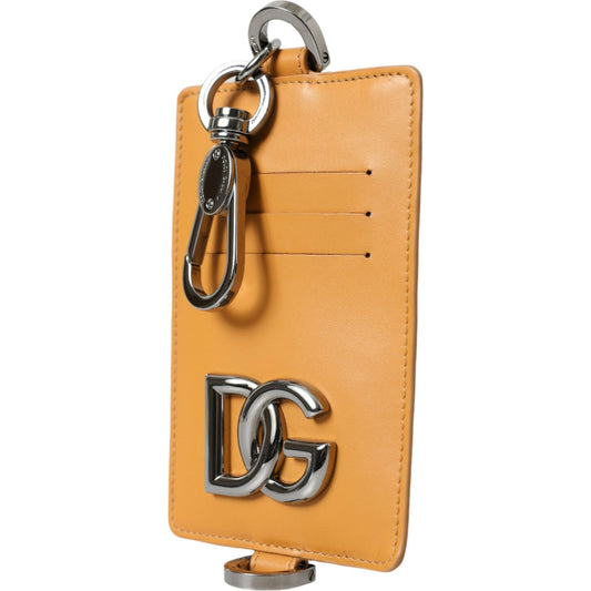 Dolce & Gabbana Elegant Orange Calf Leather Card Holder Dolce & Gabbana