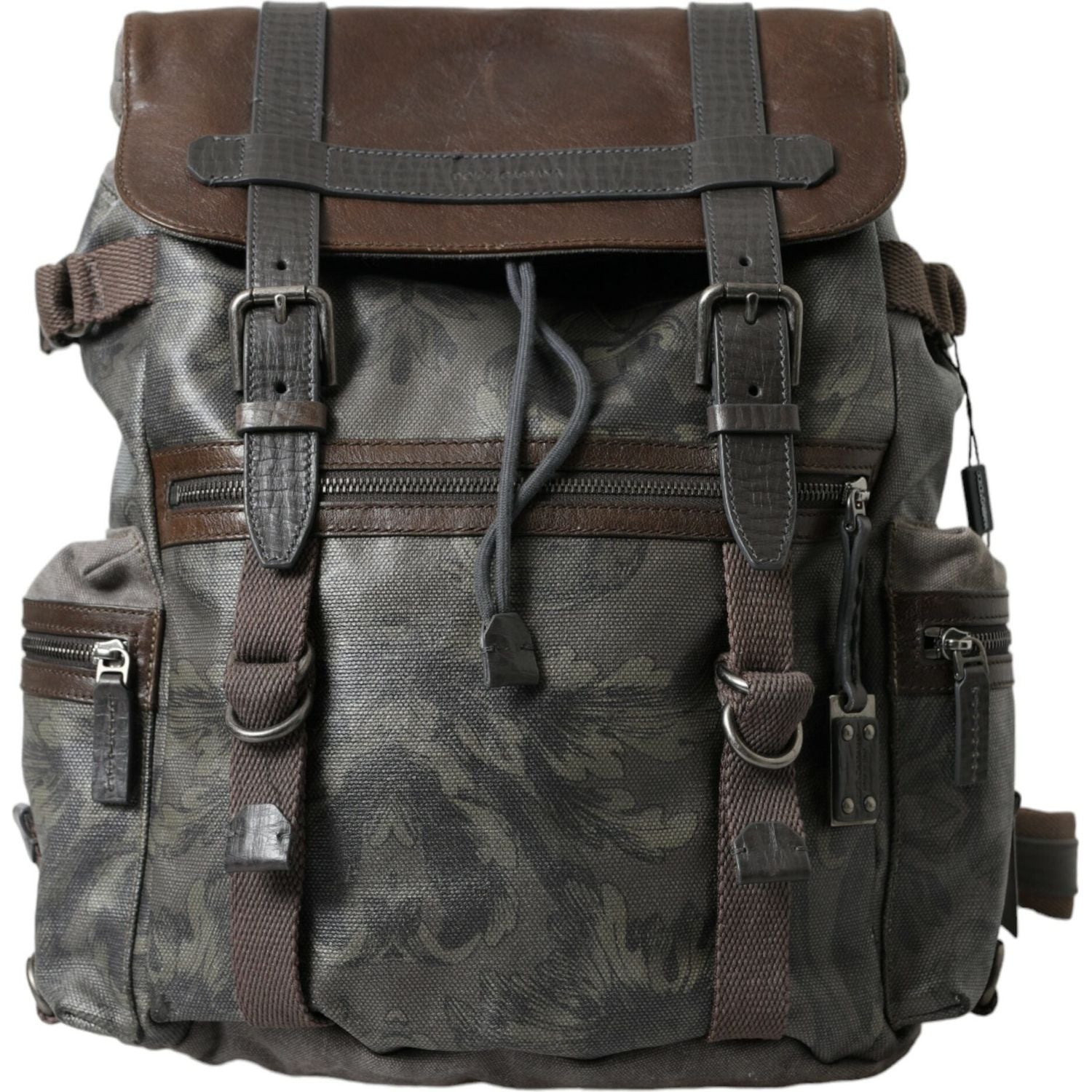 Front view with bag zipped and handles upright.