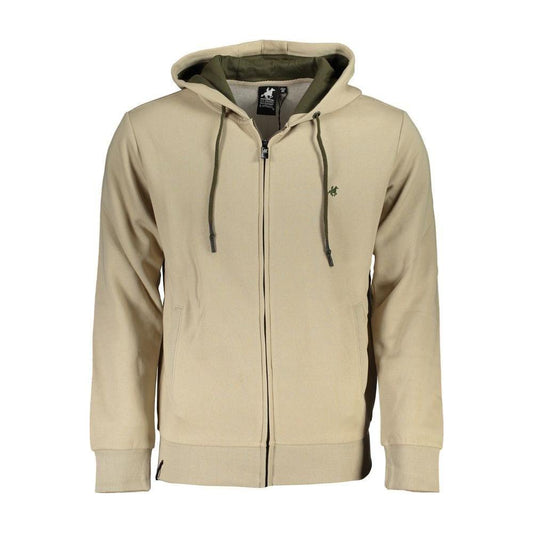 U.S. Grand Polo Chic Beige Hooded Zip Sweater U.S. Grand Polo