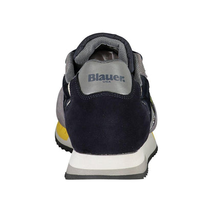 Blauer Elevate Your Step: Blue Contrast Lace-Up Sneakers Blauer