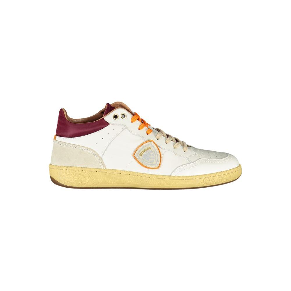 Blauer Sleek White Sneakers with Contrast Accents Blauer