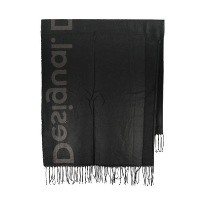 Desigual Chic Contrast Detail Poncho in Timeless Black Desigual