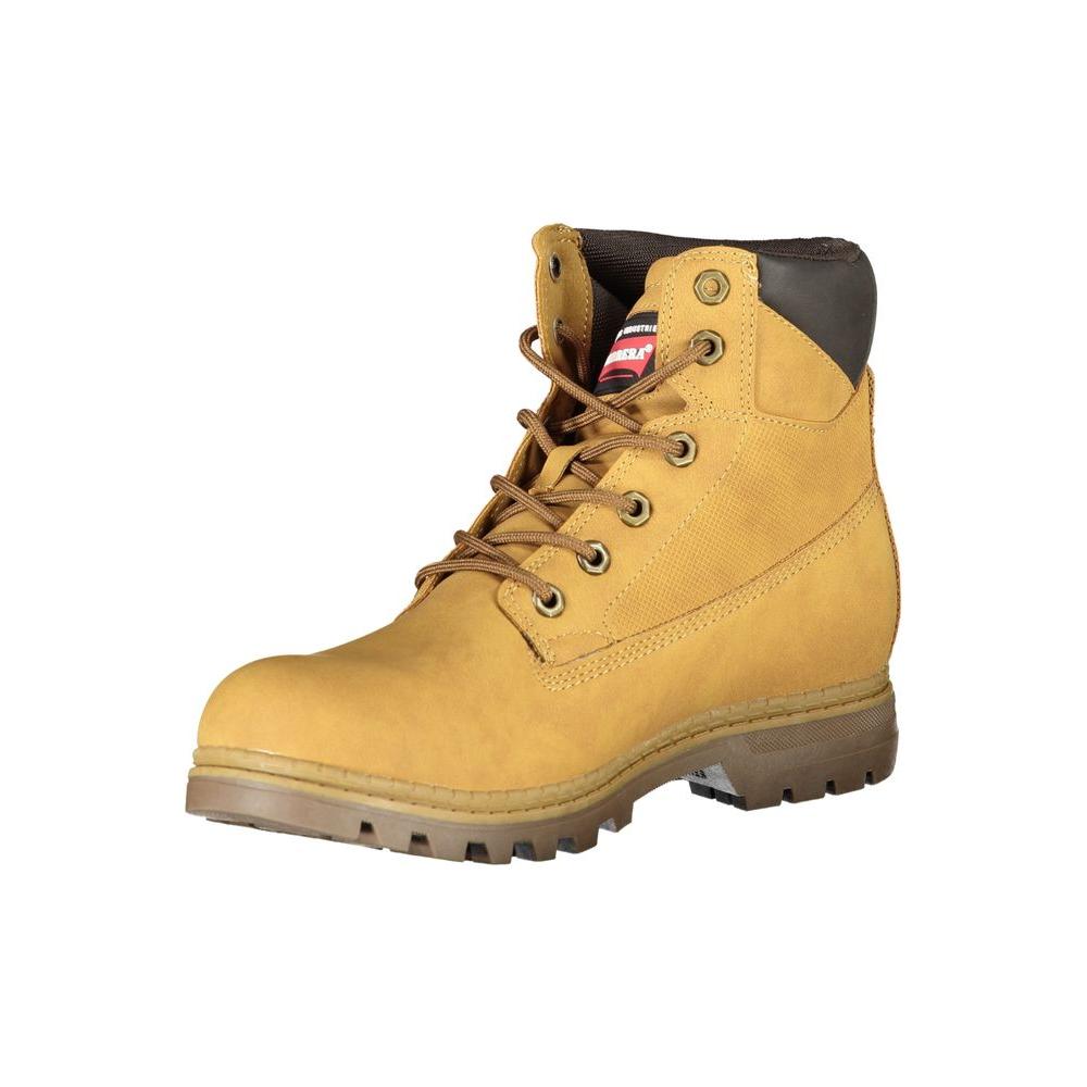 Carrera Vibrant Yellow Lace-Up Boots with Logo Detail Carrera