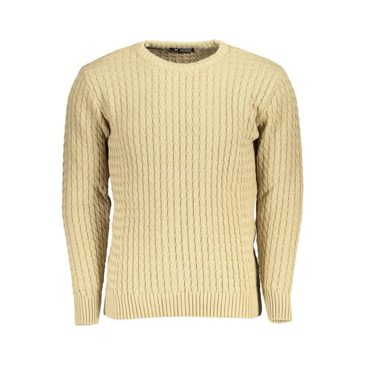 U.S. Grand Polo Beige Twisted Crew Neck Sweater U.S. Grand Polo