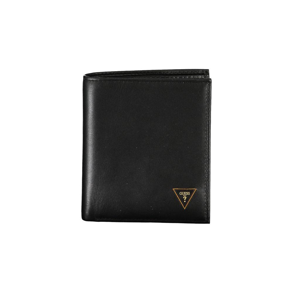 Guess Jeans Sleek Black Leather Wallet Guess Jeans