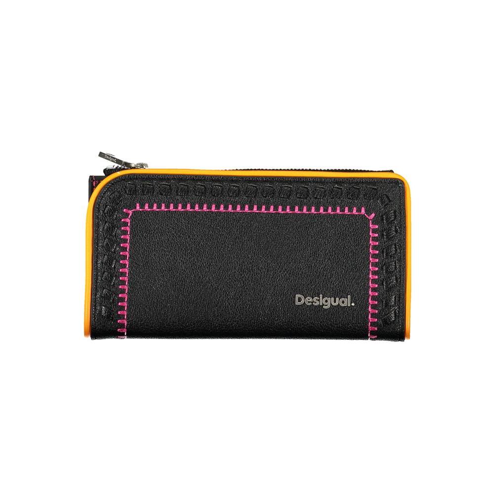 Desigual Elegant Black Two-Compartment Wallet Desigual