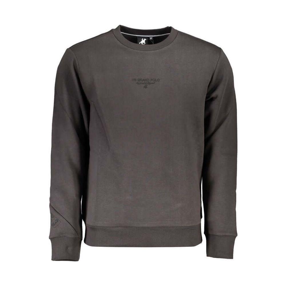 U.S. Grand Polo Sleek Gray Fleece Crew Neck Sweatshirt U.S. Grand Polo