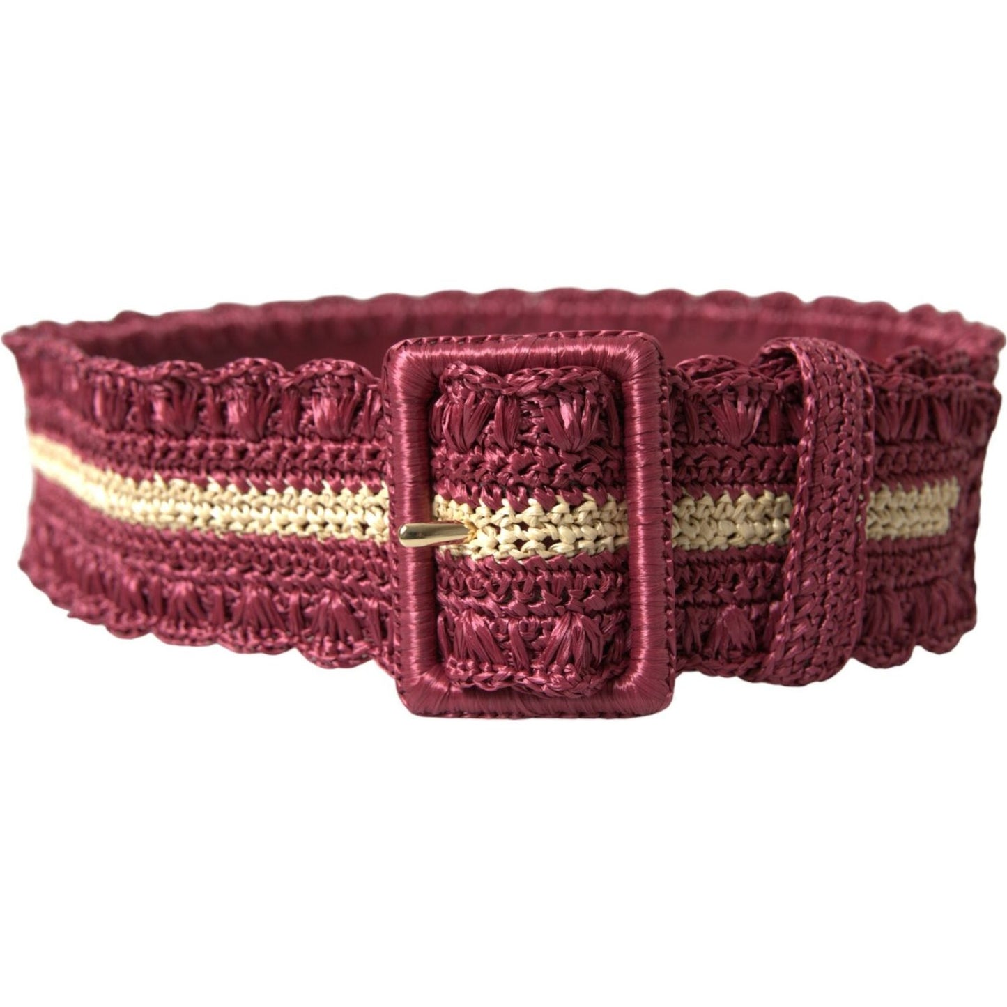 Dolce & Gabbana Maroon Elegance Canvas Waist Belt Dolce & Gabbana