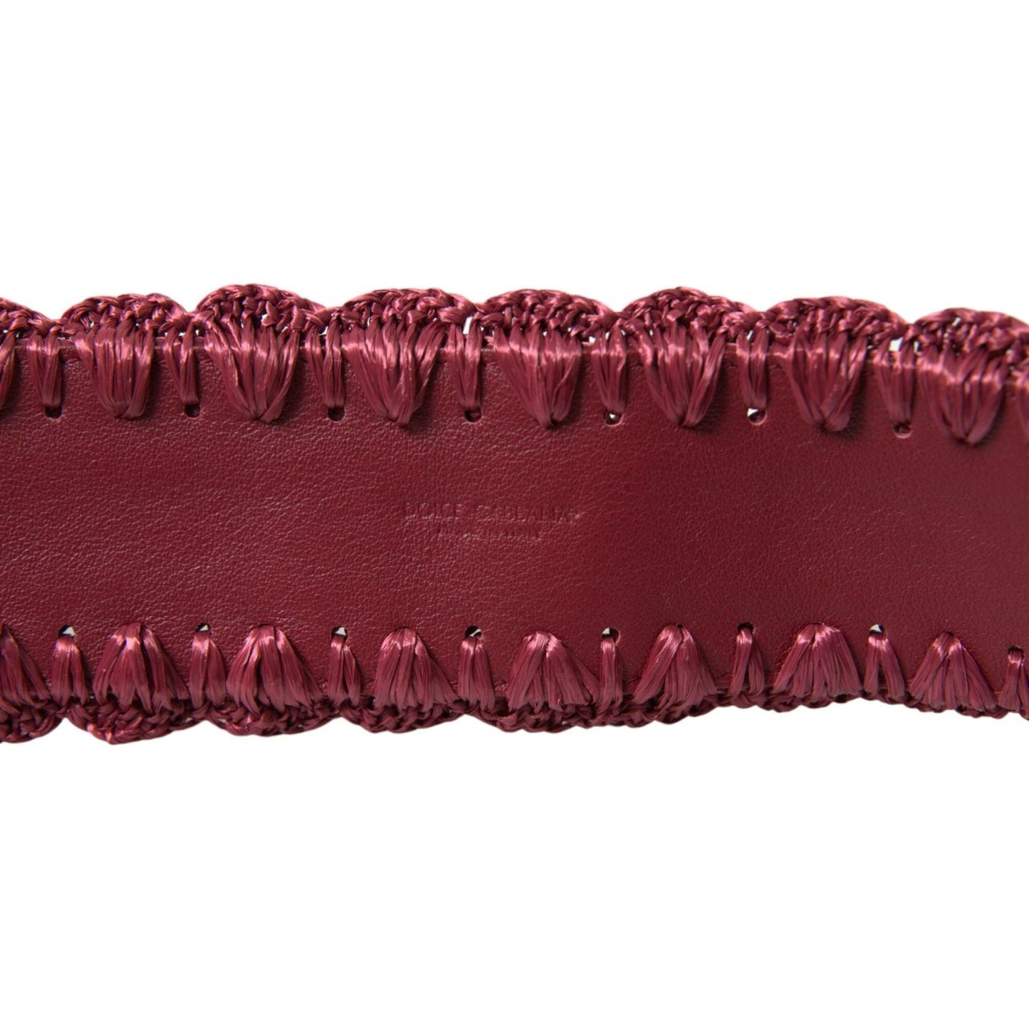 Dolce & Gabbana Maroon Elegance Canvas Waist Belt Dolce & Gabbana