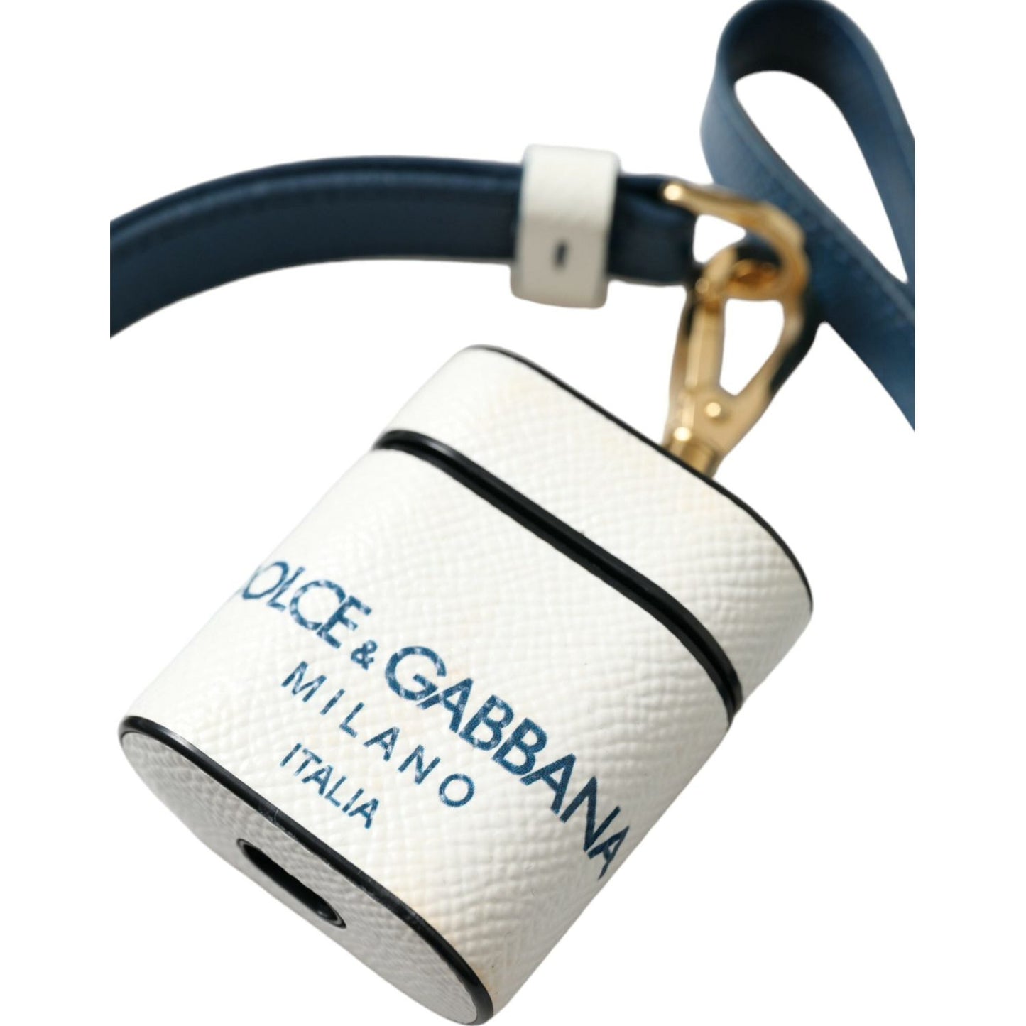 Dolce & Gabbana Chic Leather Airpods Case in Blue & White Dolce & Gabbana