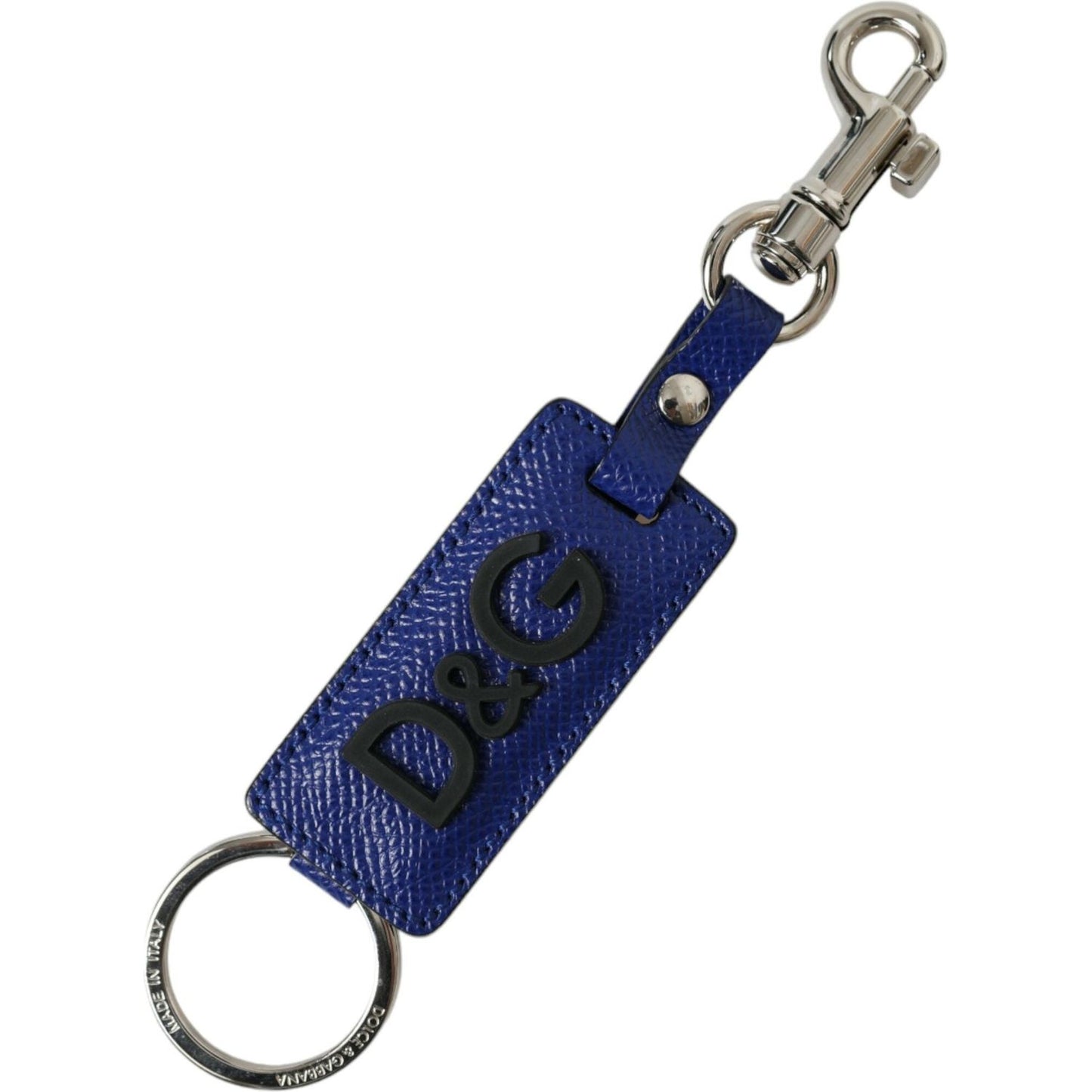 Dolce & Gabbana Elegant Blue Trifold Calf Leather Key Holder Dolce & Gabbana