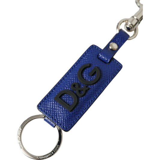 Dolce & Gabbana Elegant Blue Trifold Calf Leather Key Holder Dolce & Gabbana