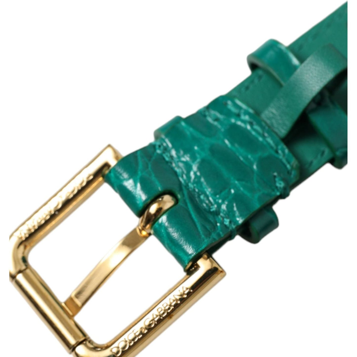 Dolce & Gabbana Elegant Green Leather Neck Band Dolce & Gabbana