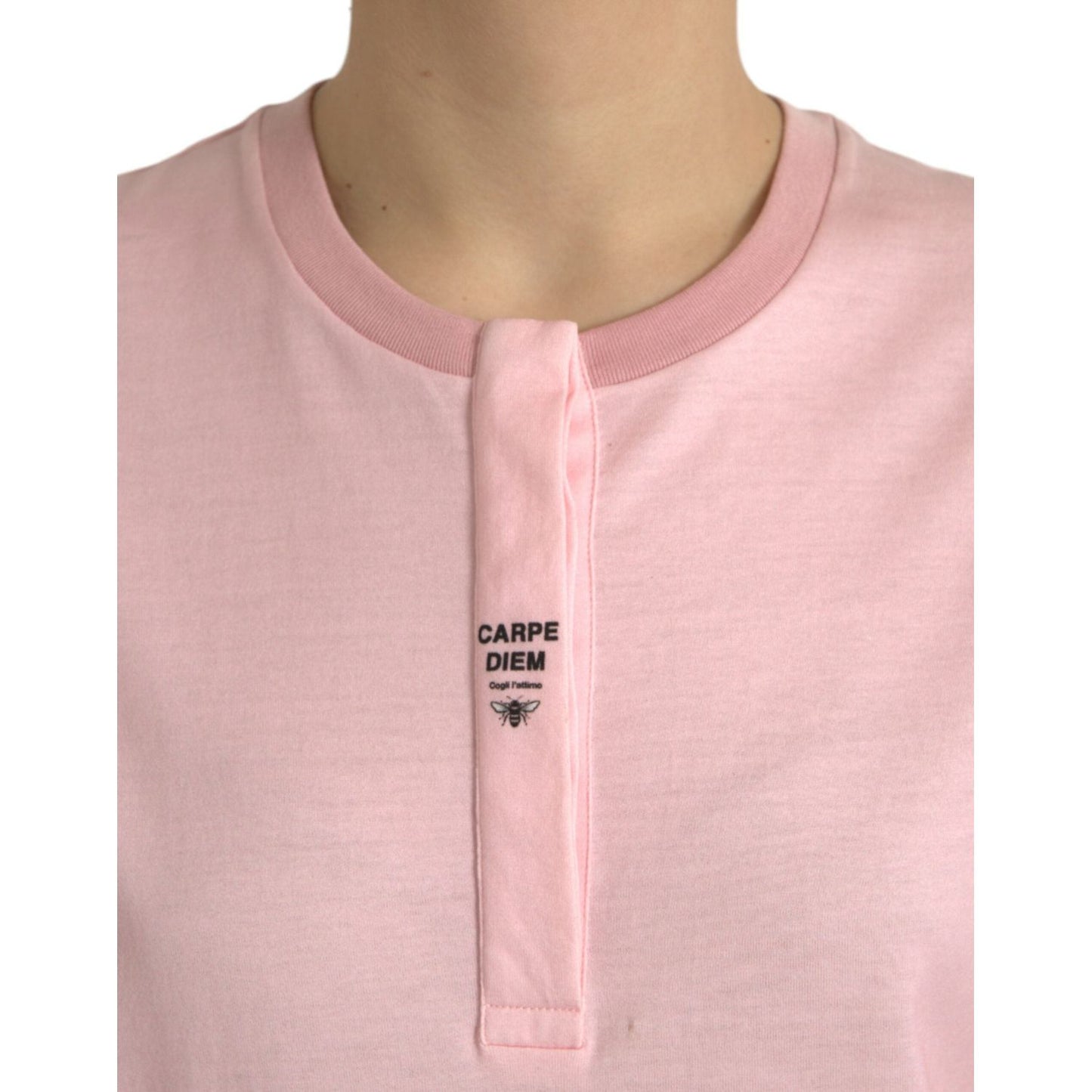 Dolce & Gabbana Chic Pink Floral Cotton Tee Dolce & Gabbana Gray