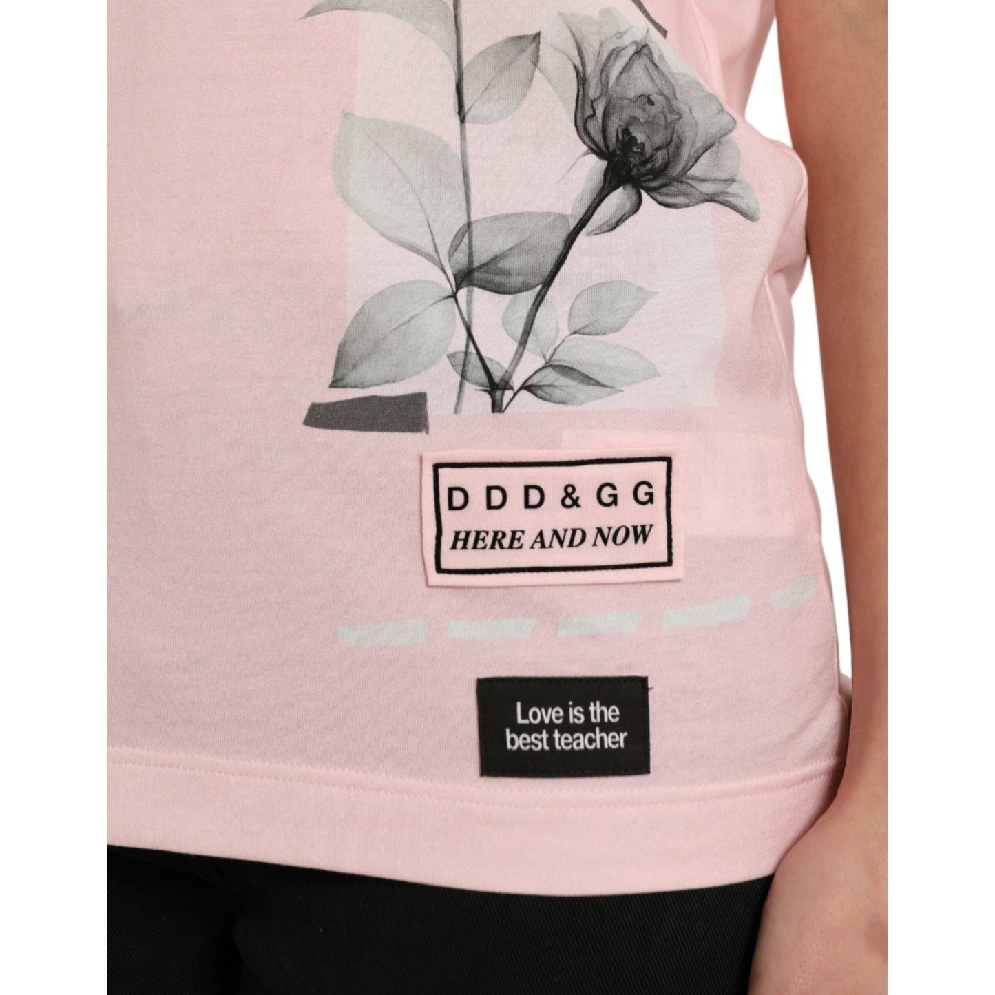 Dolce & Gabbana Chic Pink Floral Cotton Tee Dolce & Gabbana Gray