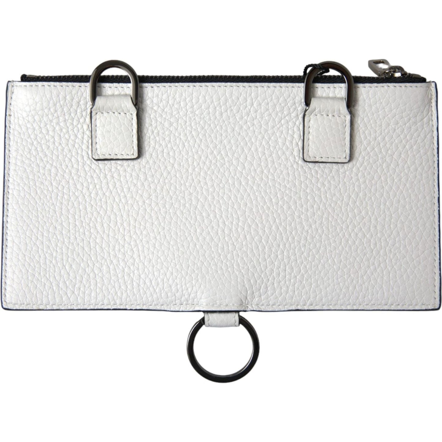 Dolce & Gabbana Elegant White Leather Crossbody Cardholder Dolce & Gabbana