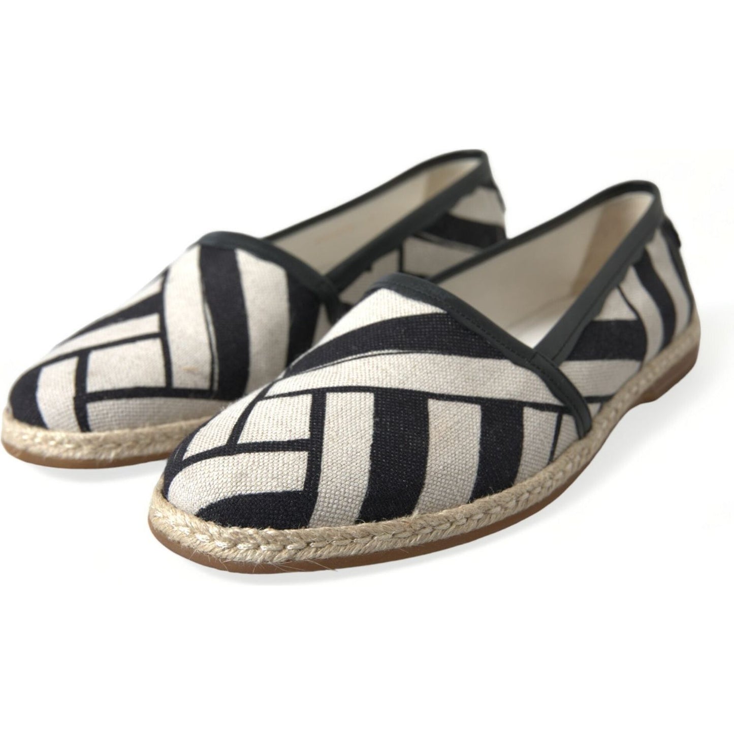 Dolce & Gabbana Chic Striped Luxury Leather Espadrilles Dolce & Gabbana