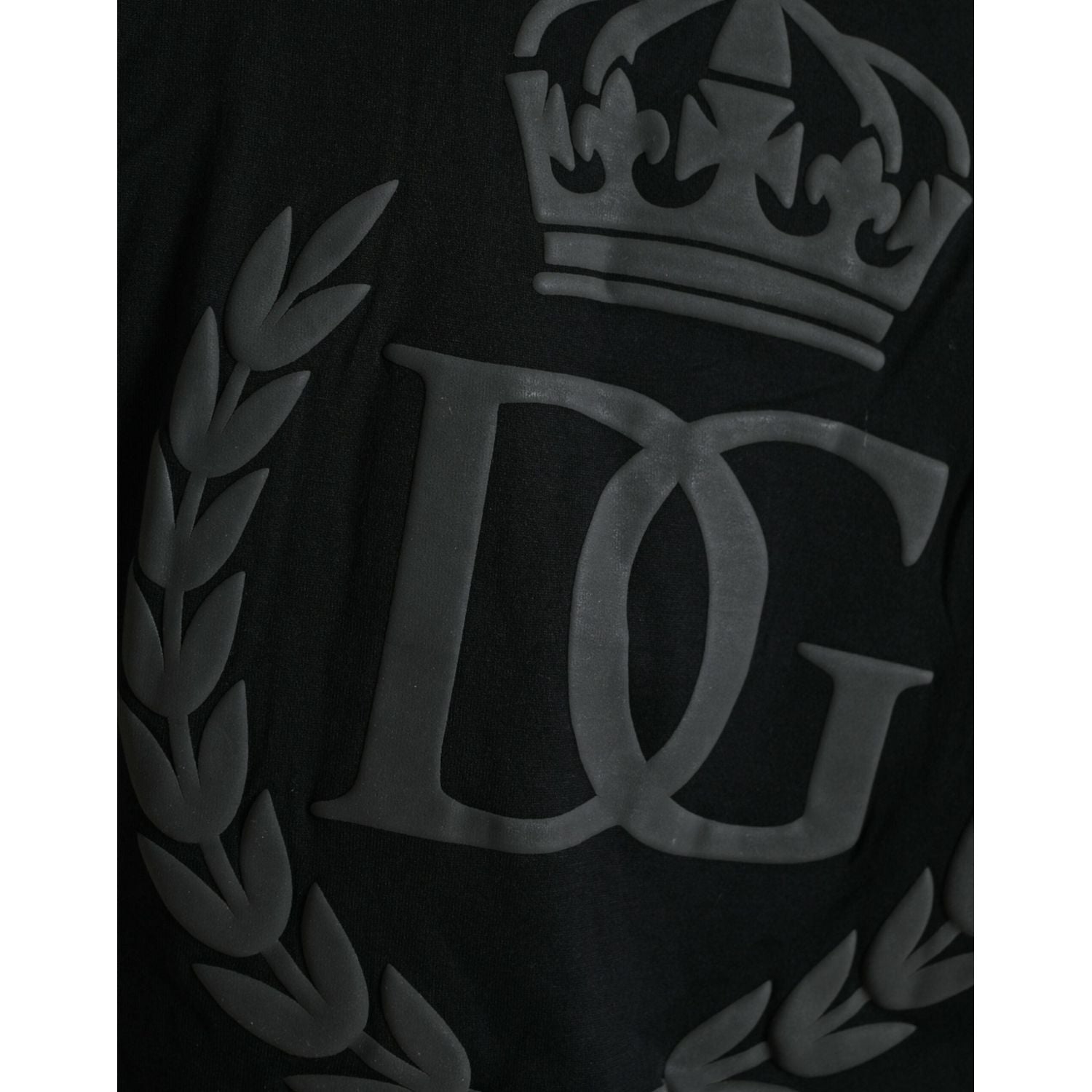 Dolce & Gabbana Black Logo Embossed Crew Neck Short Sleeves T-shirt