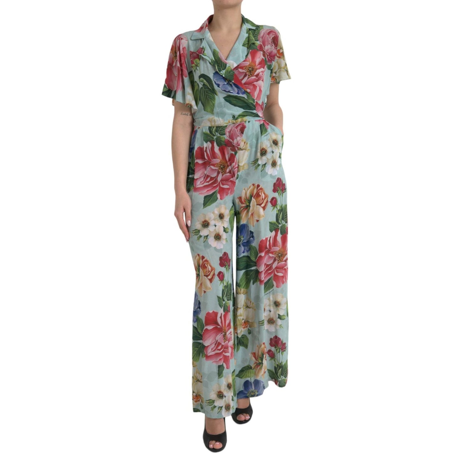 Dolce & Gabbana Elegant Floral Silk Crepe Jumpsuit Dolce & Gabbana