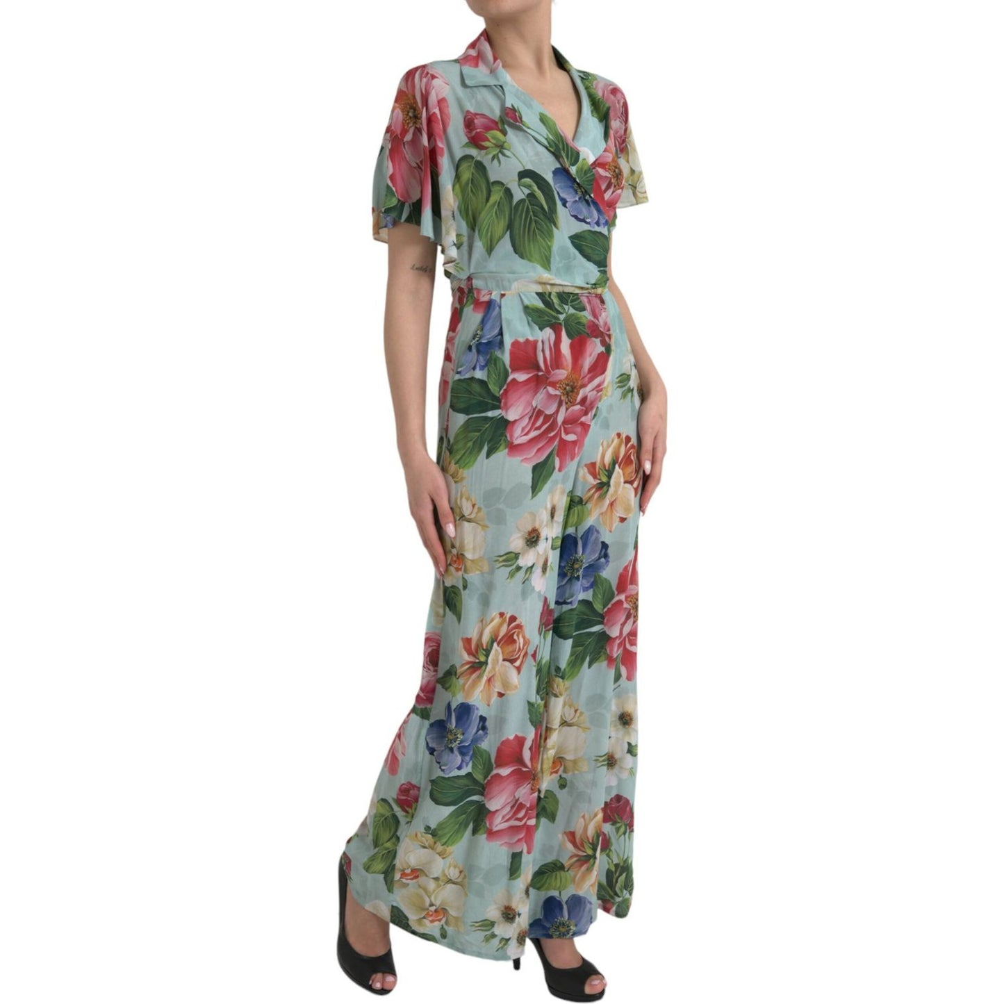 Dolce & Gabbana Elegant Floral Silk Crepe Jumpsuit Dolce & Gabbana