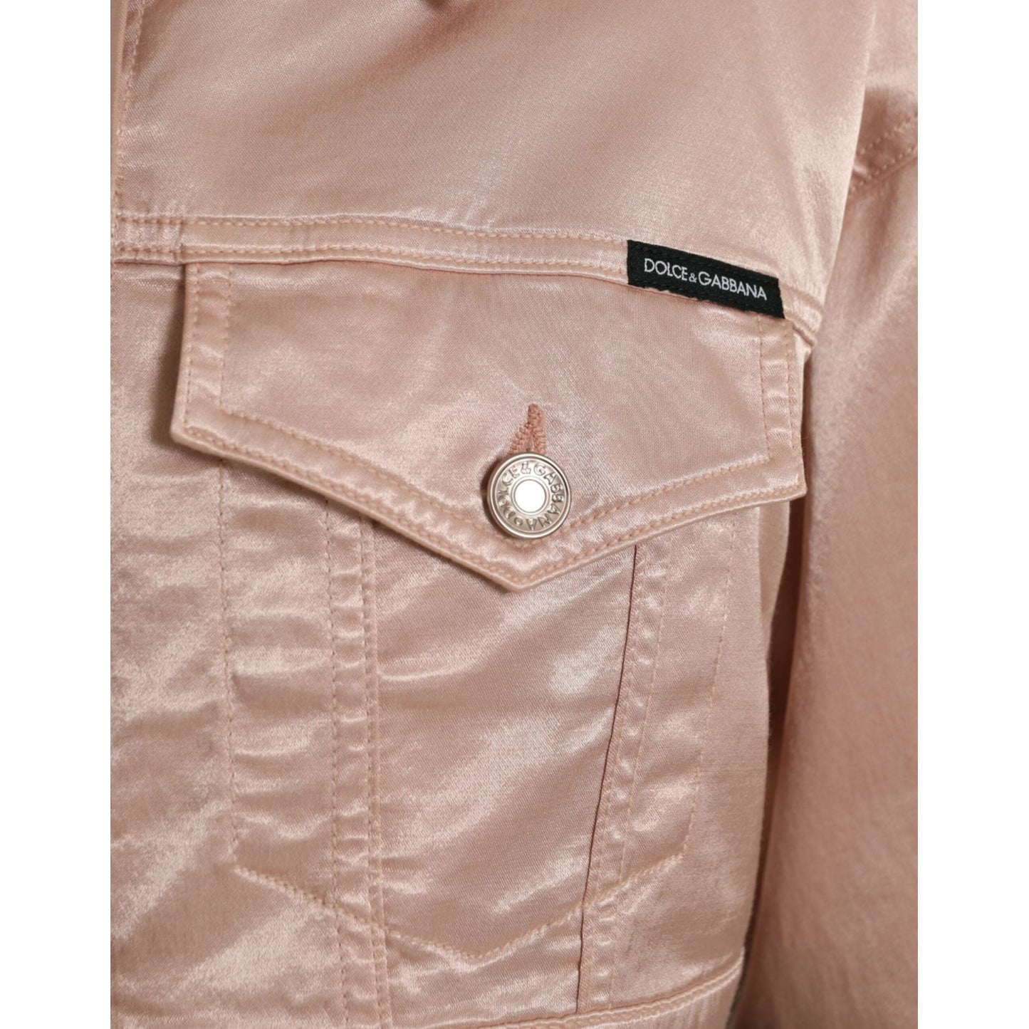 Dolce & Gabbana Elegant Pink Cropped Denim Jacket Dolce & Gabbana Rosy Brown